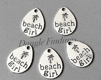 10 Beach Girl Ocean Themed Charms for DIY Jewelry Making, 20mm, SP001