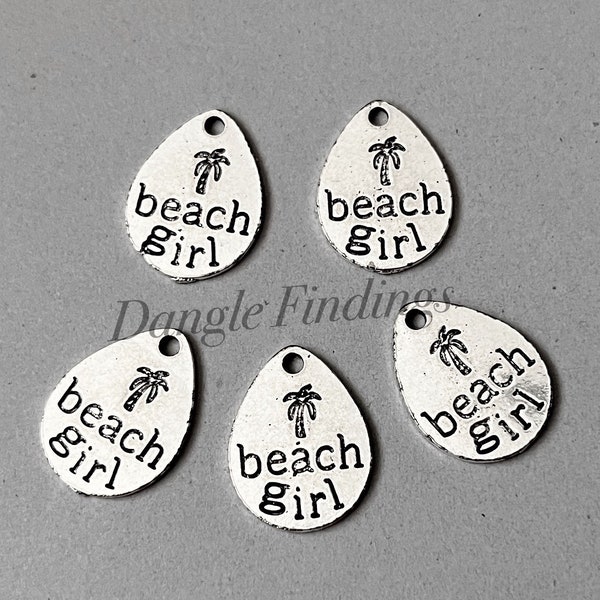 10 Beach Girl Ocean Themed Charms for DIY Jewelry Making, 20mm, SP001