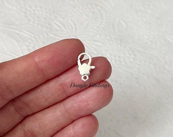 Small Flower Lobster Clasp, Sterling Silver Findings, DIY Jewelry Making, Necklace and Bracelet, 13mm, CLSPB056
