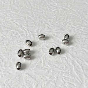 25 Oval Beads, Stainless, Necklace, Bracelet, Small, Spacer, DIY, Jewelry Making, Smooth, Plain, Findings, 5mm, BCS008