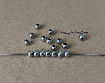 100 Small Spacer Beads, Seamless, High Grade Stainless Steel, DIY Jewelry Findings, 4mm, BCS033