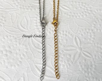 Stainless Steel Chain,  Adjustable, Lobster Clasp, Cable, Necklace, Pendant, 1mm, DIY Jewelry, CHNS001
