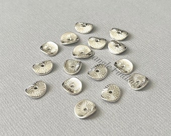 30, 50, or 100 Silver Color Flat and Wavy Spacer Beads for DIY Jewelry Making, 9mm, BCS064
