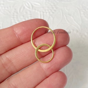 Round Connector, Gold Plated, Double Circle, Link, DIY Jewelry, Necklace, Findings, Dainty, Flat, Hoop, Minimalist, 27mm, BALI014