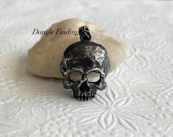Skull Pendant, Stainless Steel, Gothic, Chinless, Skeleton, DIY Jewelry, Necklace, 27mm