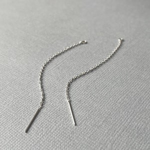 Ear Threaders, Cable Chain, Silver, Long, Womens, Trendy, Jewelry, Findings, Thread, Earrings, Delicate, 3.25 Inch, EWRS026 image 5