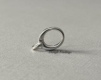 Oval Clasp, .925 Silver, Large, Clip, Necklace, Bracelet, Findings, Push Gate, Quick Release, Jewelry, 14.9mm, CLSPB037