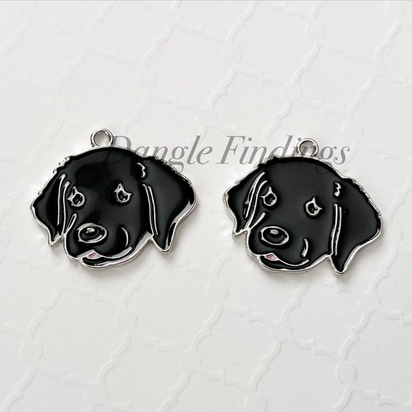 Black Lab Dog Charms Etsy