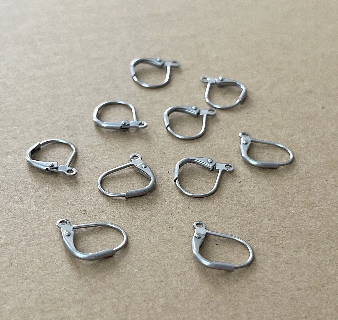 10 Leverback Earwires, Stainless, Earring, Hooks, DIY, Jewelry Making