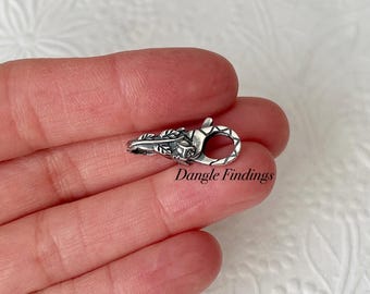 Double Sided Oxidized Silver Rose Clasp for DIY Jewelry Making, 21mm