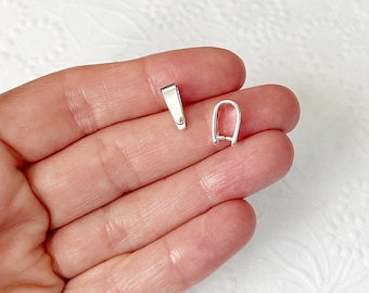 Small Pinch Bail, Sterling Silver, Simple, Ice Pick, Pendant, DIY Findings, 10.4mm, CLSPB005