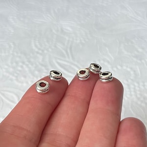 30 Small Silver Color Spacer Beads, Necklace and Bracelet Jewelry Making, 6mm