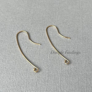 Long Gold Filled Hook Earwires for DIY Jewelry Making, 40mm, EWRS009 image 6