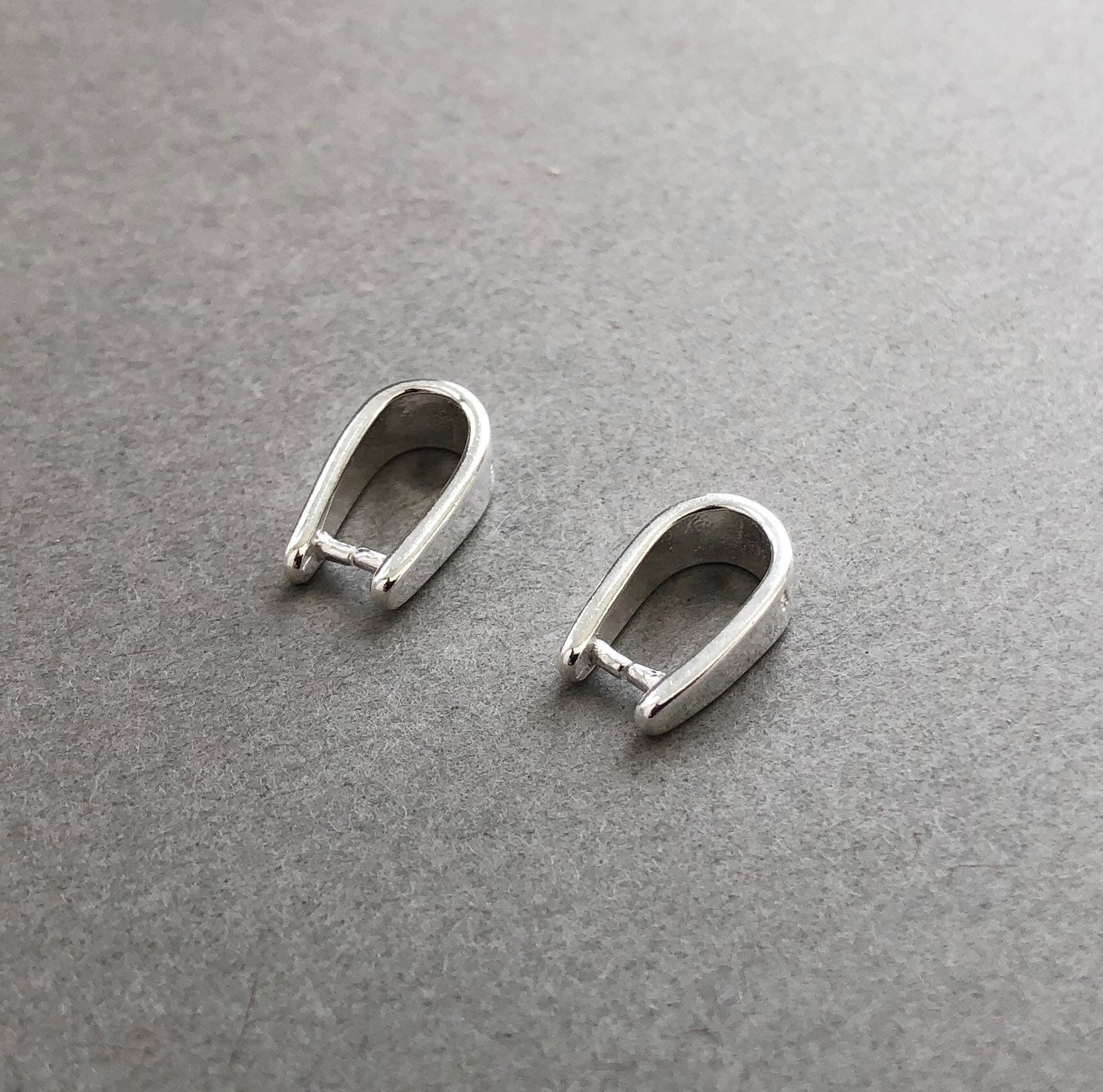 5 Silver Tone Pinch Bail 25mm X 11mm Fd208 | Cyprus