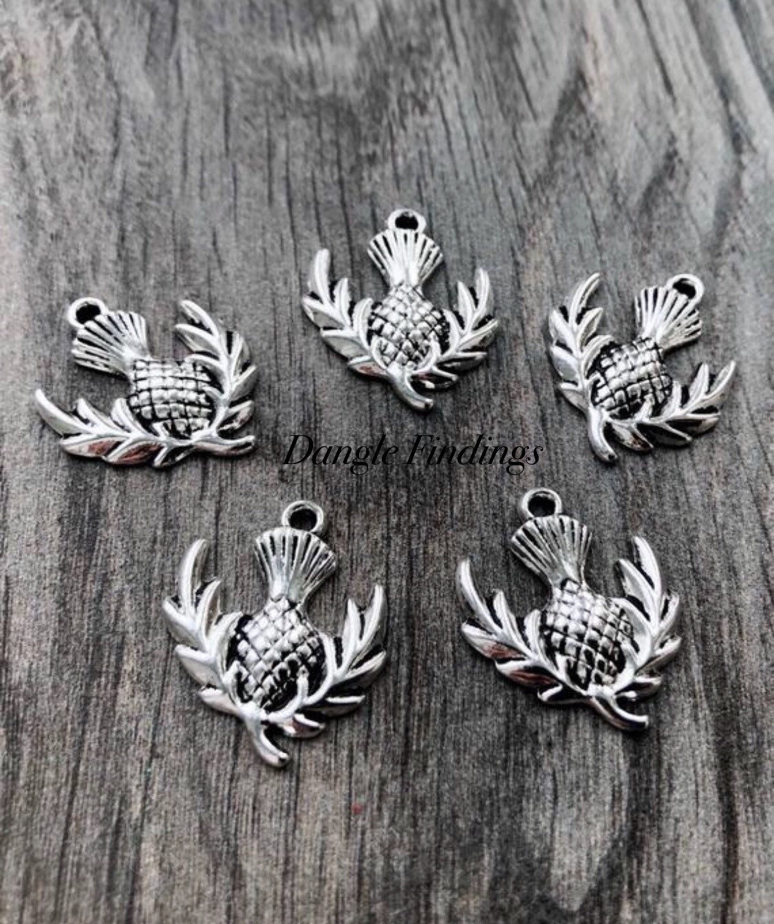 10 Scottish Charms Scottish Thistle Flower Scotland Emblem Etsy