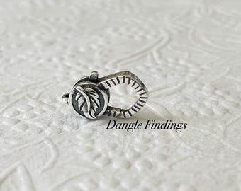 Leaf Lobster Clasp, Oxidized Silver, DIY Jewelry Making, Necklace and Bracelet, Fall Findings, 18mm, CLSPB029