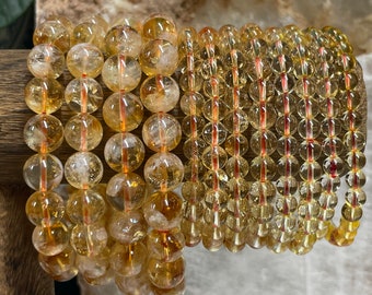 Citrine Crystal Bracelet || Citrine Beaded Bracelet || Citrine Crystal Jewelry || Pick Your Size