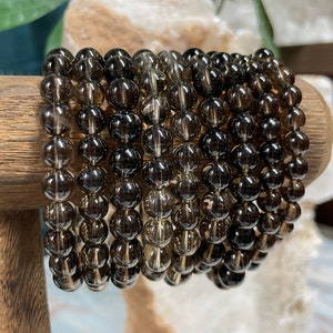 Smokey Quartz Crystal Bracelet || Smokey Quartz Beaded Bracelet || Smokey Quartz Crystal Jewelry || Pick Your Size