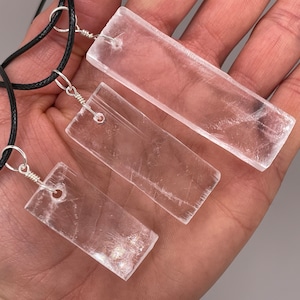 Raw Selenite Necklace ||Clear Selenite Crystal Necklace || Utah Selenite Necklace || Choose Your Size