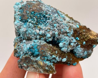 Crisocolla su campione di quarzo // Miniera Tentadora Crisocolla e quarzo // Quarzo con Crisocolla // Scegli la tua dimensione