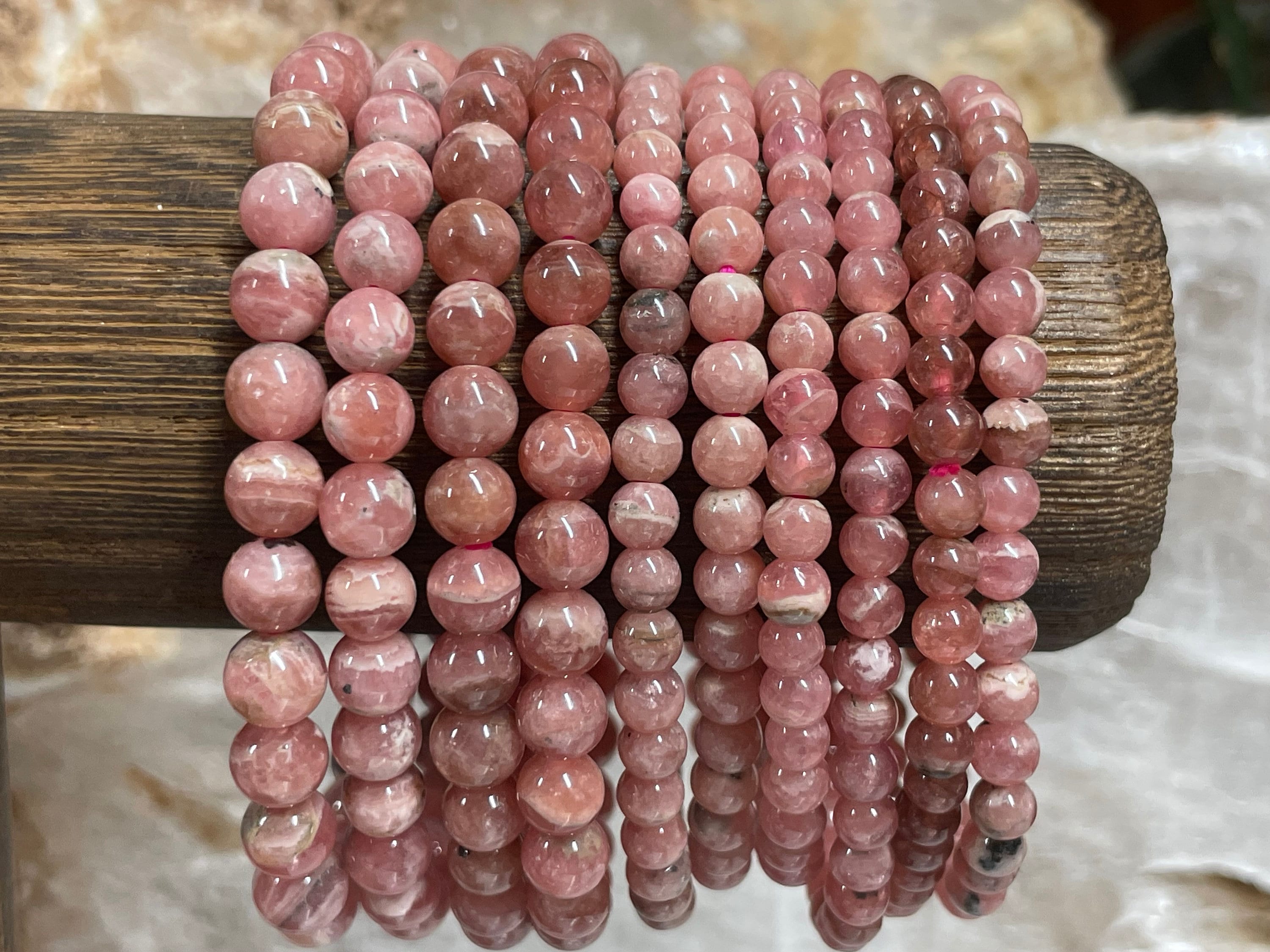 Rhodochrosite Crystal Bracelet || Rhodochrosite Beaded Bracelet || Rhodochrosite Crystal Jewelry || Pick Your Size