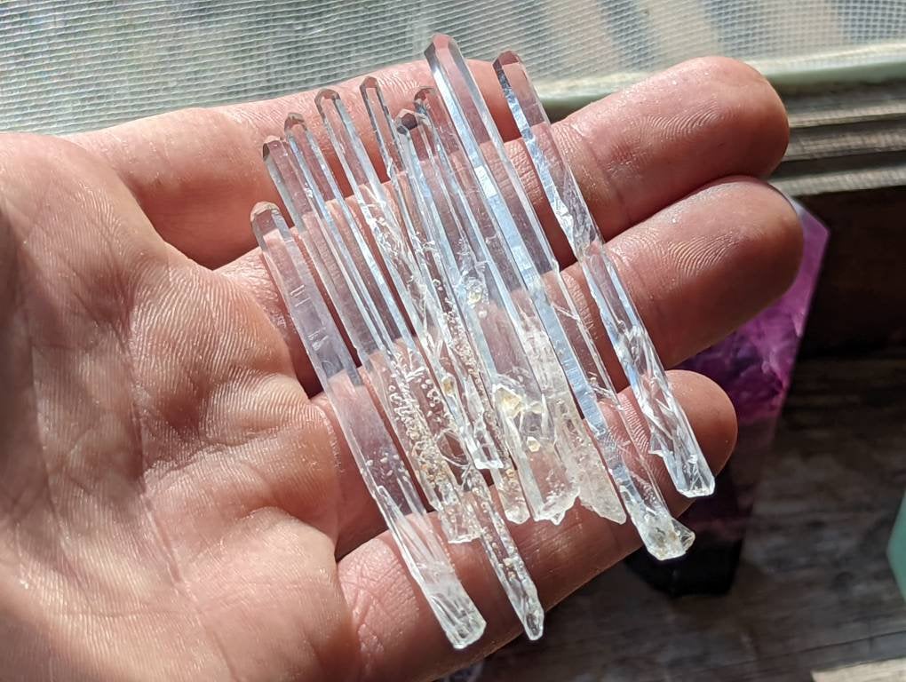 AAA - Singing Lemurian Colombian Quartz Crystal Wands || Colombian Quartz Crystal || Lemurian Seed Crystals || Pick your size!!