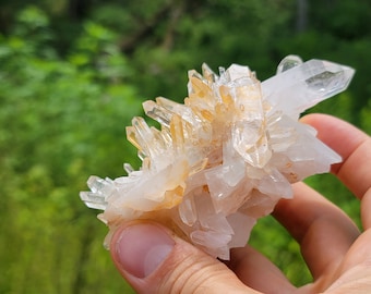 Clear Quartz Crystal Cluster || Raw Quartz Cluster || Lemurian Quartz Crystal Plate