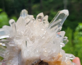 Clear Quartz Crystal Cluster || Raw Quartz Cluster || Lemurian Quartz Crystal Plate