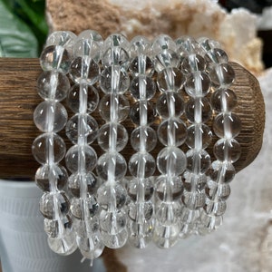 Clear Quartz Crystal Bracelet || Clear Quartz Beaded Bracelet || Clear Quartz Crystal Jewelry || Pick Your Size