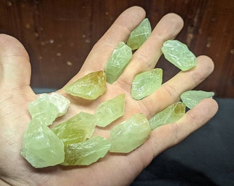 Raw Green Calcite Crystal || Rough Green Calcite Chunk || Pick Light or Dark!