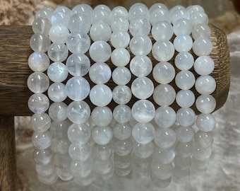 Moonstone Crystal Bracelet || Moonstone Beaded Bracelet || Moonstone Crystal Jewelry
