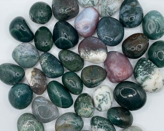 Moss Agate Tumble || Moss Agate Stone || Moss Agate Tumbled Stone || Pick your size