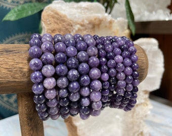 Lepidolite Crystal Bracelet || Lepidolite Beaded Bracelet || Lepidolite Crystal Jewelry || Pick Your Size