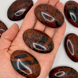Mahogany Obsidian Palm Stone || Natural Obsidian Palm Stone