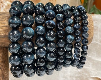 Blue Tigers Eye Crystal Bracelet || Blue Tigers Eye Beaded Bracelet || Blue Tigers Eye Crystal Jewelry || Pick Your Size