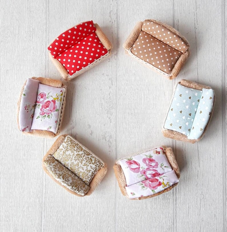 Green fabric dollhouse kit Modern dollhouse Dolls furniture Etsy