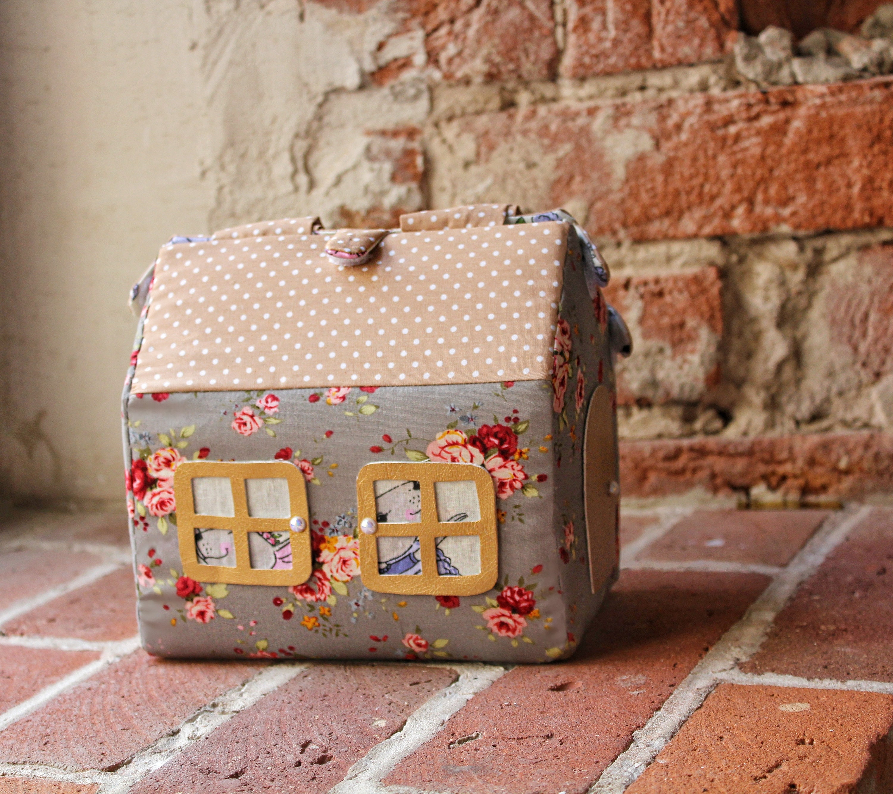 Floral dollhouse bag Modern dollhouse. Portable dollhouse. Etsy