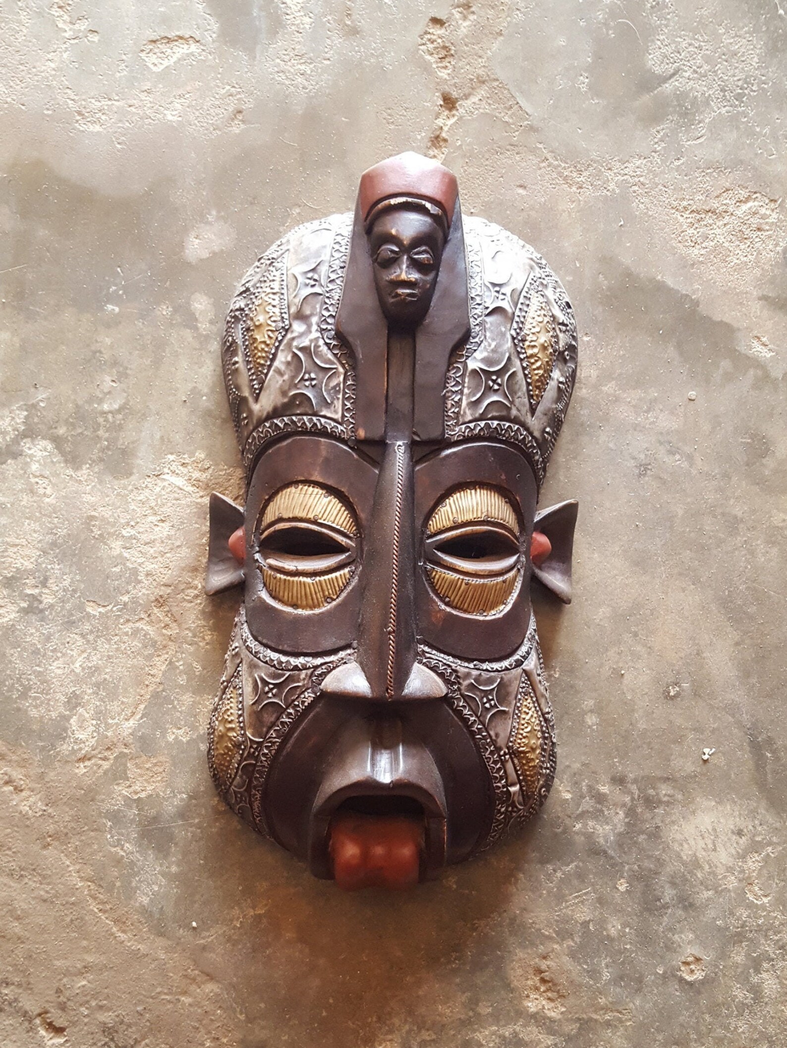 African wall mask for wall African tribal mask Carved Etsy