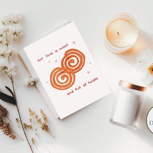 Nasza miłość jest słodka Jalebi Me 5x7” Wydrukowana kartka z pozdrowieniami - Pobieranie cyfrowe, prezent z Indii, żona, mąż, partner, rocznica, walentynki