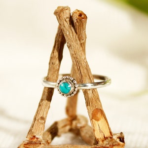 Turquoise ring ethnic sterling silver rings with turquoise jewelry ethnic ring with blue stones ring thin silver boho ring bohemian jewelry