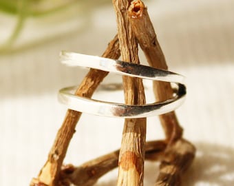 Double ring Stacking rings Silver rings knuckle rings Stacked ring Adjustable ring boho ring midi rings boho jewelry minimalist ring minimal