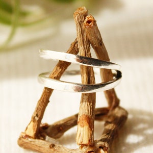 Doppio anello Anelli impilabili Anelli in argento Anelli nocche Anello impilato Anello regolabile anello boho anelli midi gioielli boho anello minimalista minimal