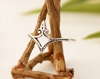 Silver Plated Ethnic Ring, Adjustable Boho Jewelry