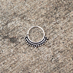Septum éthnique Piercing tribal septum en argent septum hippie accessoires tribal septum bohème Piercing cartilage helix piercing tragus