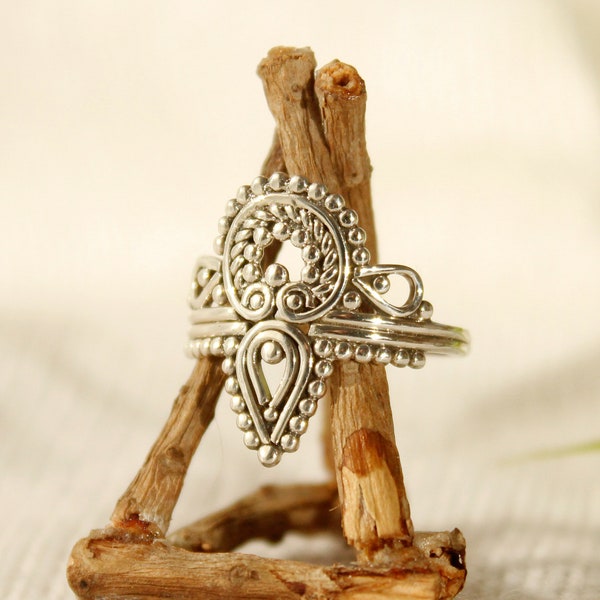 Etnische zilveren ring tribal ring sterling zilveren ring Etnische sieraden boho ringen in zilveren boho ring boho sieraden etnische ring schattige ringen