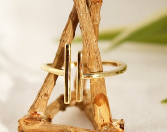 Brass Boho Ring, Adjustable Minimalist Jewelry