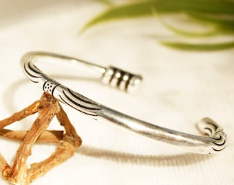 Bracelet jonc argent bracelet ethnique bracelet pour homme épais bracelet mixte bijoux hommes bijoux ethniques joli bracelet argent épais