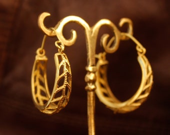 Gold hoop earrings Creole earrings gold boho earrings in brass earrings bohemian jewelry boho hoop earrings gold hoops medium creole gold