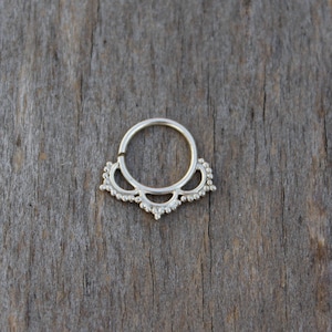 Septum anillo de plata esterlina septum tribal nariz tribal anillo étnico septgus tragus piercing Helix Cartilage Ring Tribal septum boho septum jewelry