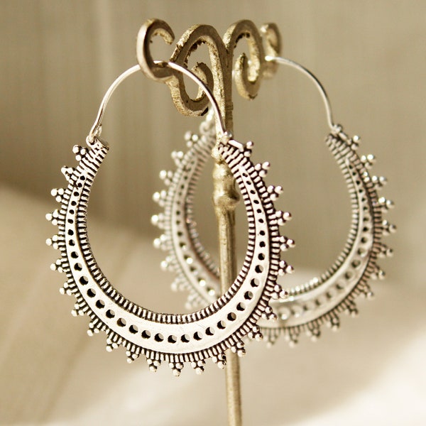 Ethnic earrings tribal earrings Gypsy jewelry Indian earrings boho earrings ethnic jewelry tribal jewelry silver earrings trendy earrings